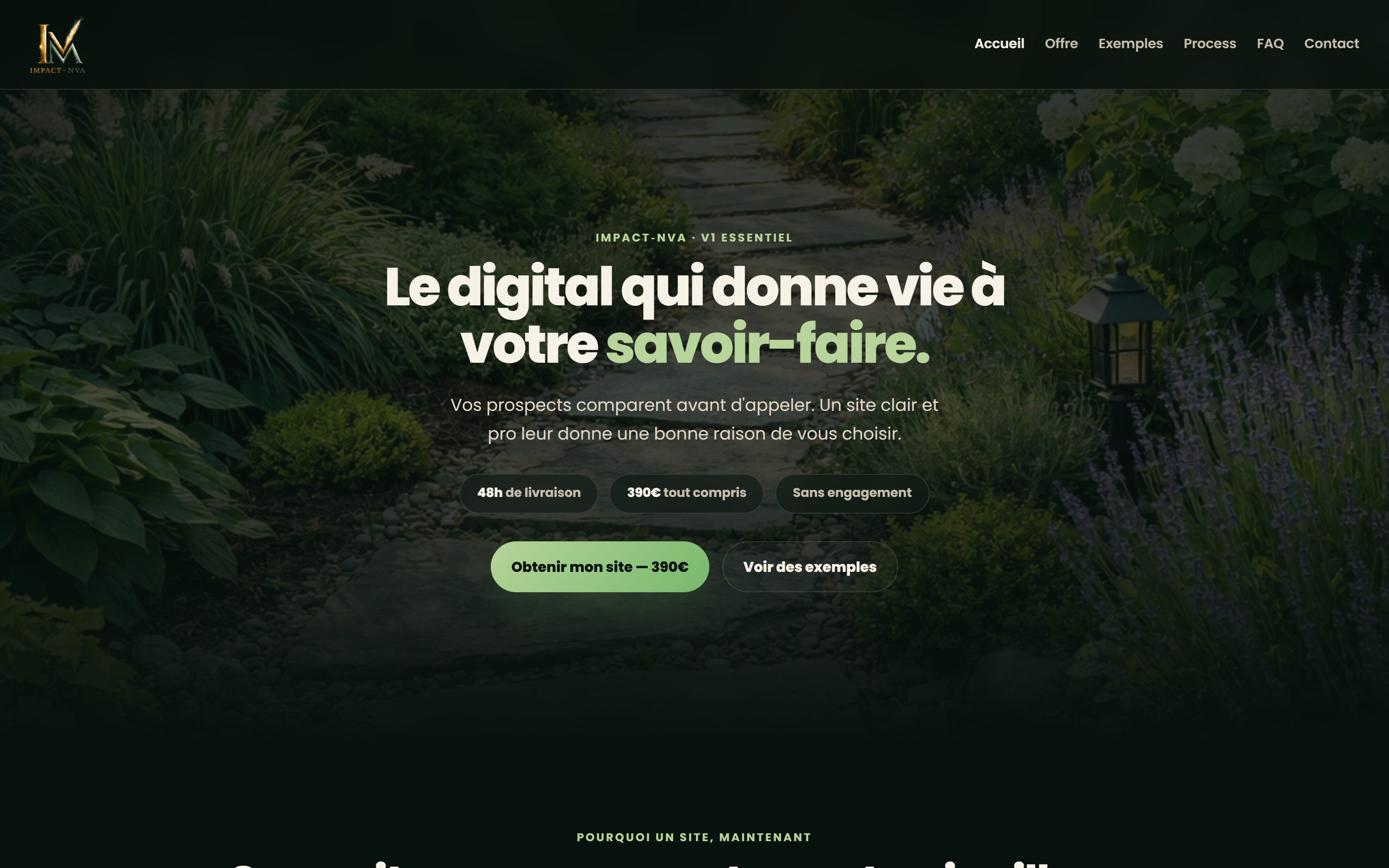 Aperçu du site Essentiel réalisé par Impact-NVA