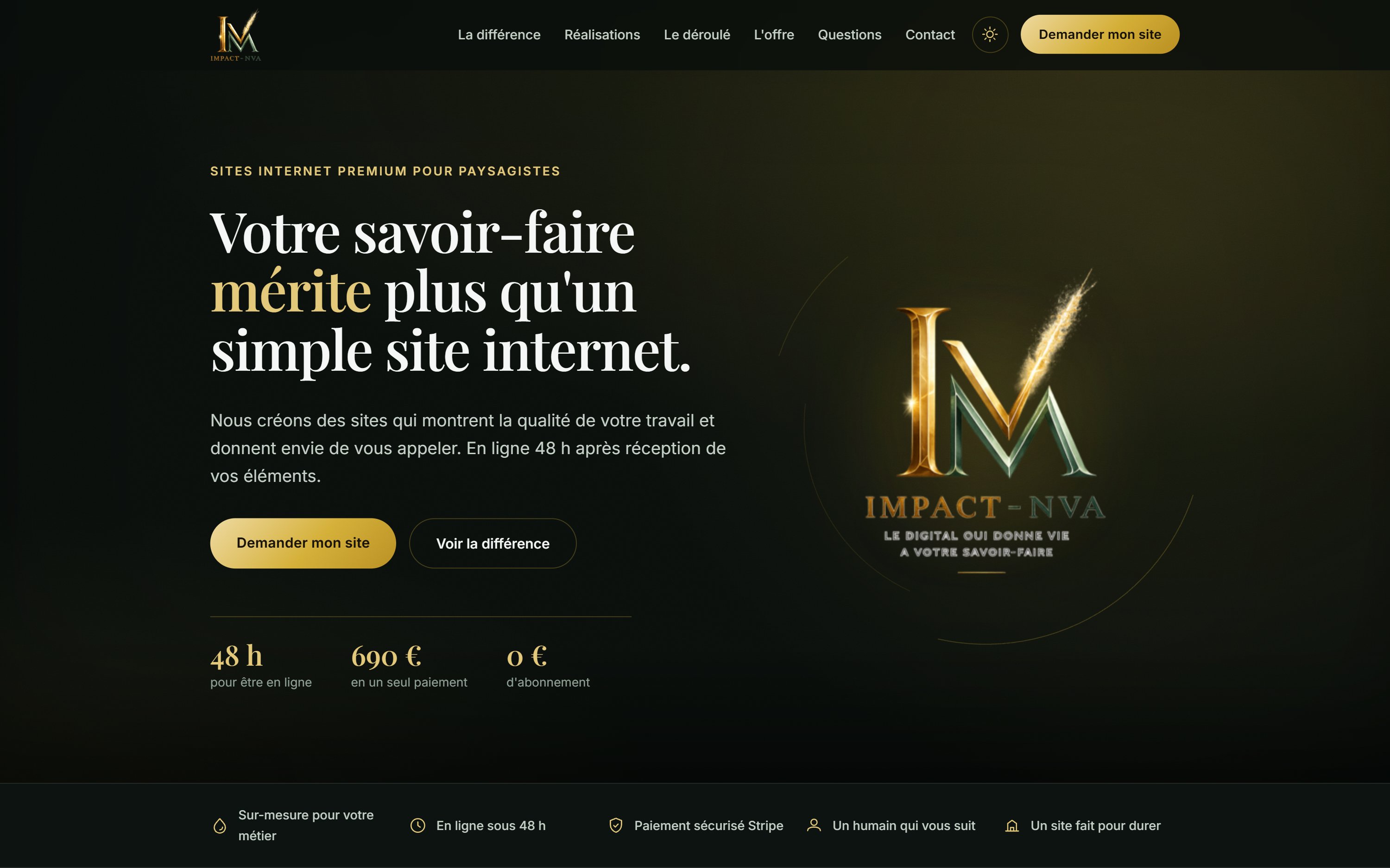 Aperçu du site Prestige réalisé par Impact-NVA